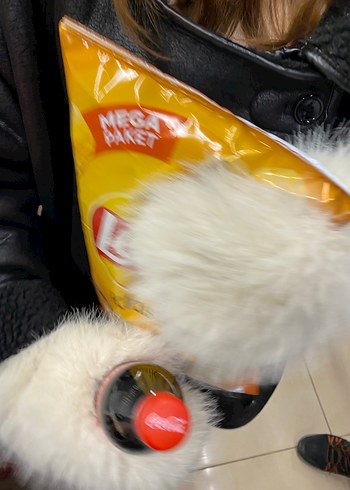 Kadın Beyaz Kürklü eldiven - Görsel 3