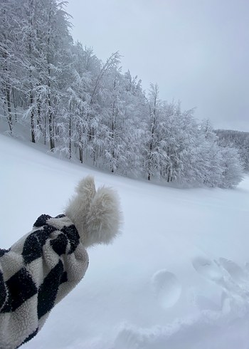 Kadın Beyaz Kürklü eldiven - Görsel 6