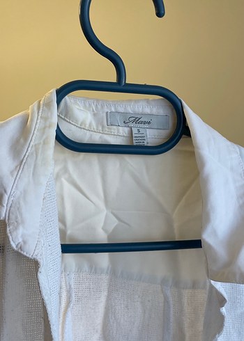 Kadın Beyaz Keten Düğmeli Gömlek - Görsel 2