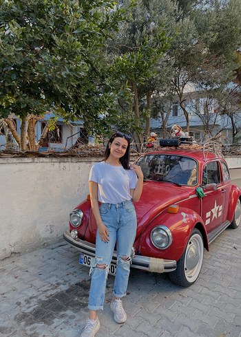 Yüksel Bel Yırtık Detaylı Mom Jean - Görsel 5