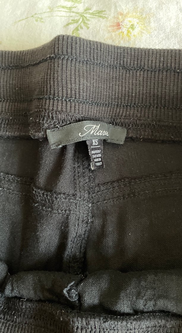 Siyah Rahat Kesim Keten Kadın Pantolon - Görsel 2