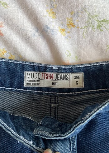 Düğmeli Lacivert Denim Midi Etek - Görsel 2