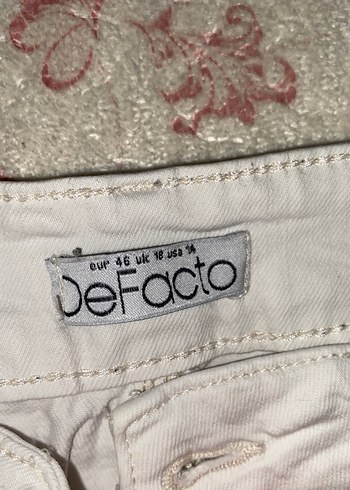 Beyaz  Rahat Kesim Midi Kadın Pantolon - Görsel 2