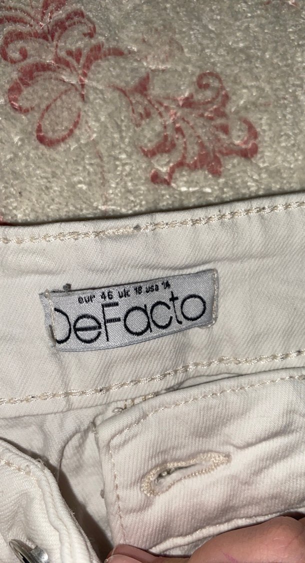 Beyaz  Rahat Kesim Midi Kadın Pantolon - Görsel 2