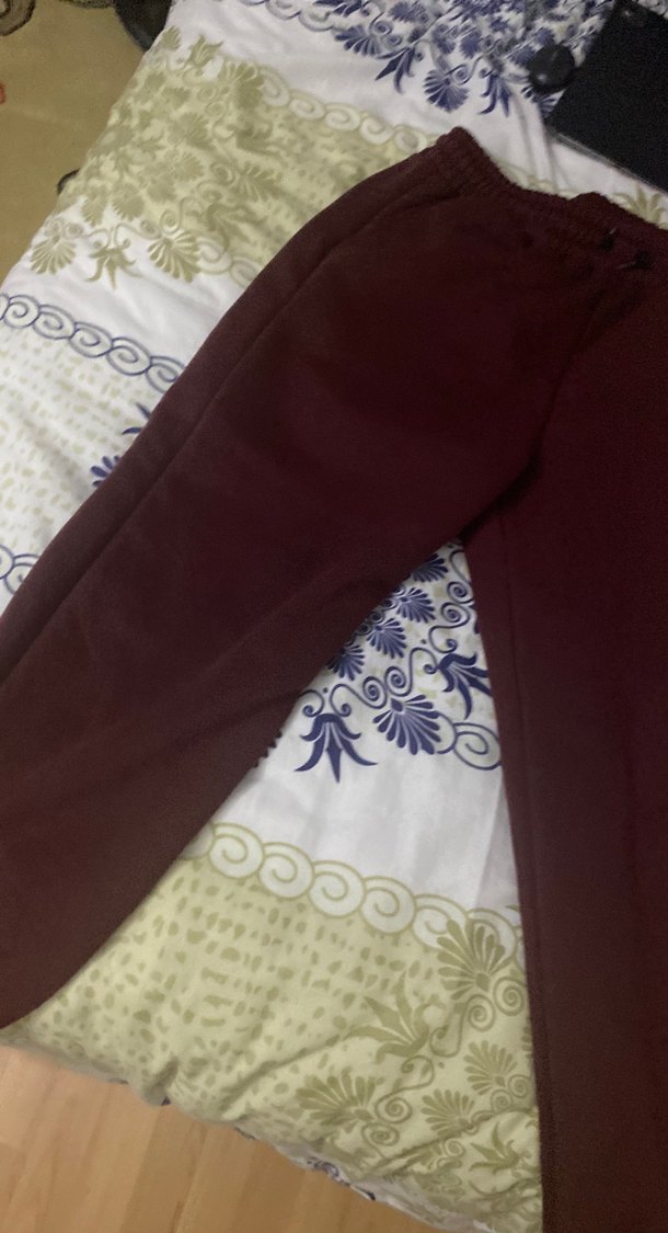 Bordo Kadın Midi Eşofman Altı. -XXL AMA KALIP XL A UYGUN- - Görsel 2