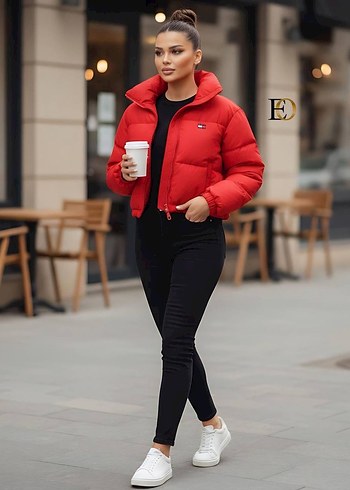 Tommy Hilfiger  Puff Mont, Dar Kesim, Midi Boy - Görsel 2