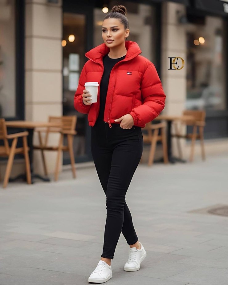 Tommy Hilfiger  Puff Mont, Dar Kesim, Midi Boy - Görsel 2