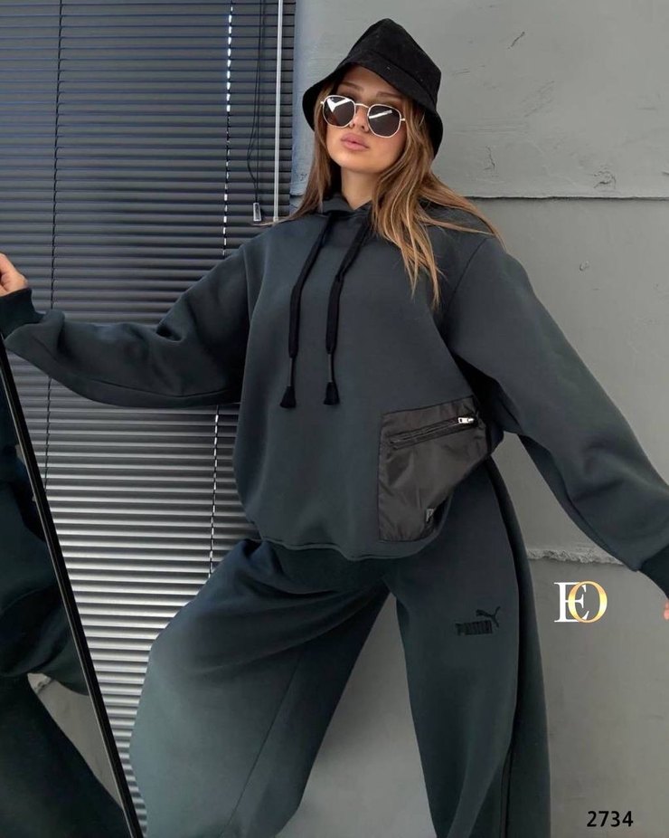 Puma Pembe Kapüşonlu Kadın Eşofman Takımı - Görsel 2