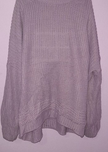 Mor Örgü Kadın Triko Kazak - Görsel 3