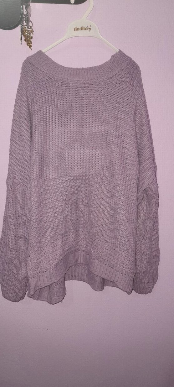 Mor Örgü Kadın Triko Kazak - Görsel 5