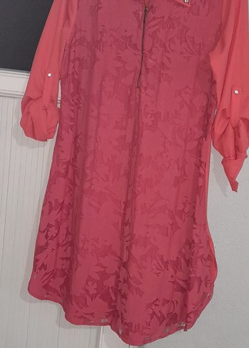 Pembe Uzun Kollu Bohem Desenli Tunik - Görsel 2