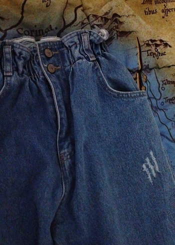 Kadın Mavi  kot pantolon - Görsel 5