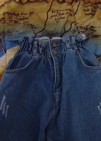 Kadın Mavi  kot pantolon - Görsel 3