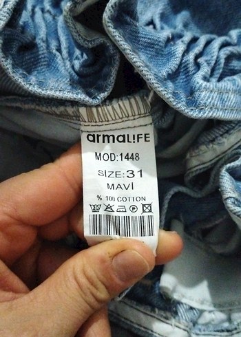 Kadın Mavi  kot pantolon - Görsel 8