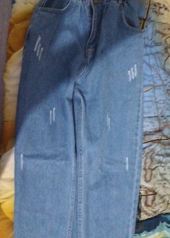 Kadın Mavi  kot pantolon - Görsel 2