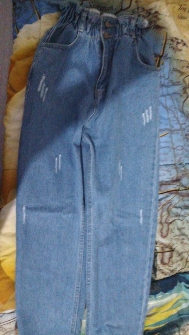 Kadın Mavi  kot pantolon - Görsel 2