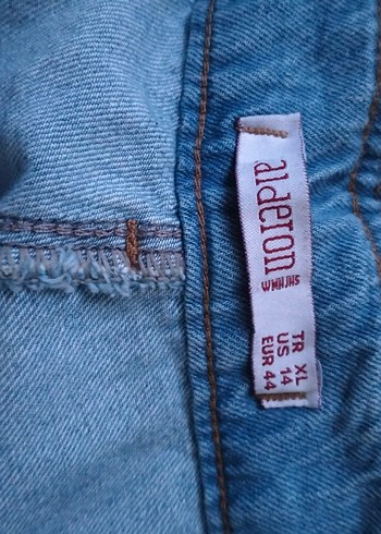 Düğmeli Bohem Mavi Denim Midi Pantolon - Görsel 6