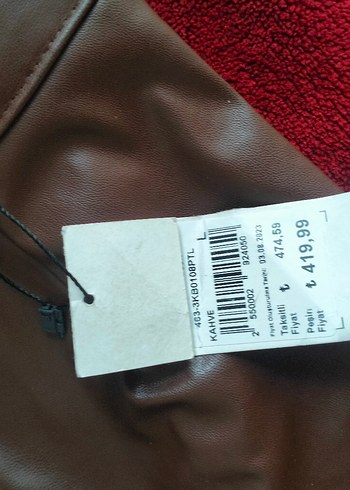 Kahverengi Deri Fermuarlı Kadın Pantolon - Görsel 4