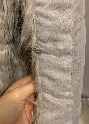 Gri Kadın Suni Kürk Ceket - Görsel 3