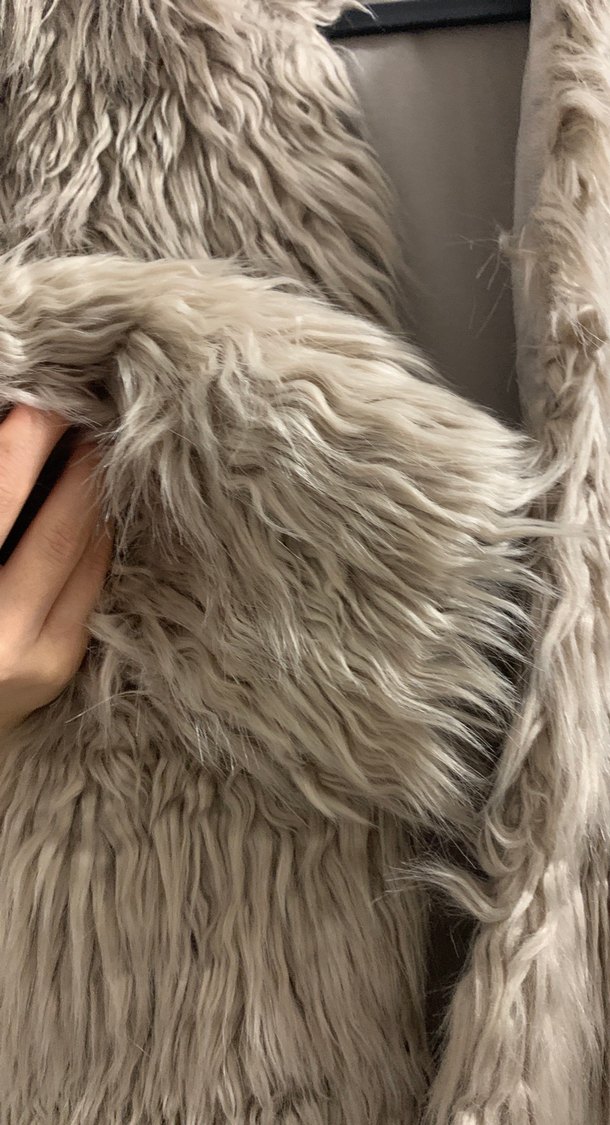 Gri Kadın Suni Kürk Ceket - Görsel 5