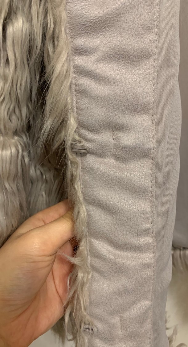 Gri Kadın Suni Kürk Ceket - Görsel 3