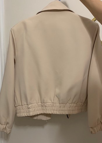 Bej Midi Kadın Ceket, Notched Lapel Yaka - Görsel 2