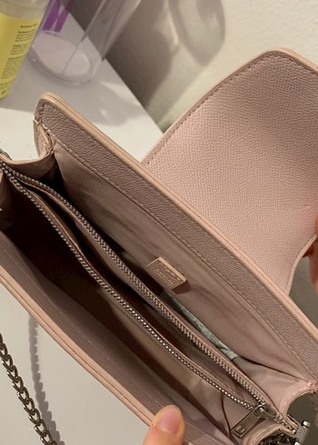 Bej Zincir Detaylı Kadın Deri Çanta - Görsel 4