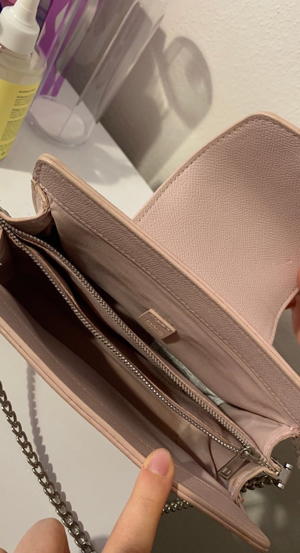 Bej Zincir Detaylı Kadın Deri Çanta - Görsel 4