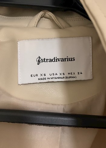 Bej Kadın Deri Kemerli Ceket - Görsel 2