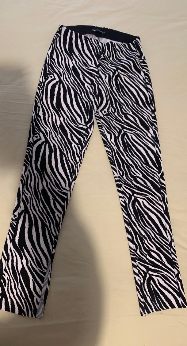 Kadın Zebra Desenli Kumaş Pantolon - Görsel 2