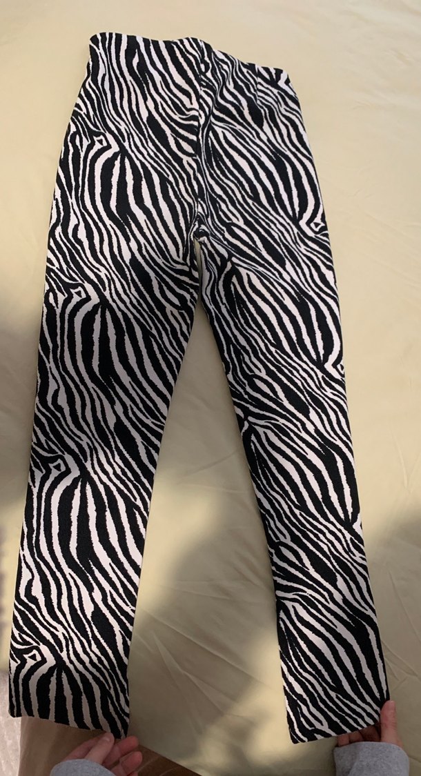 Kadın Zebra Desenli Kumaş Pantolon - Görsel 5