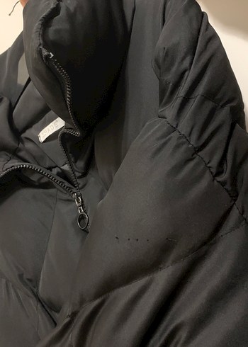 Kemerli Siyah Midi Kadın Kışlık Mont - Görsel 3