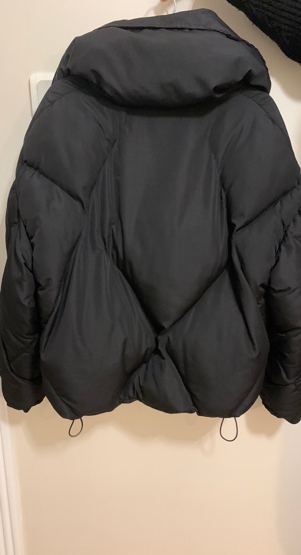 Kemerli Siyah Midi Kadın Kışlık Mont - Görsel 4