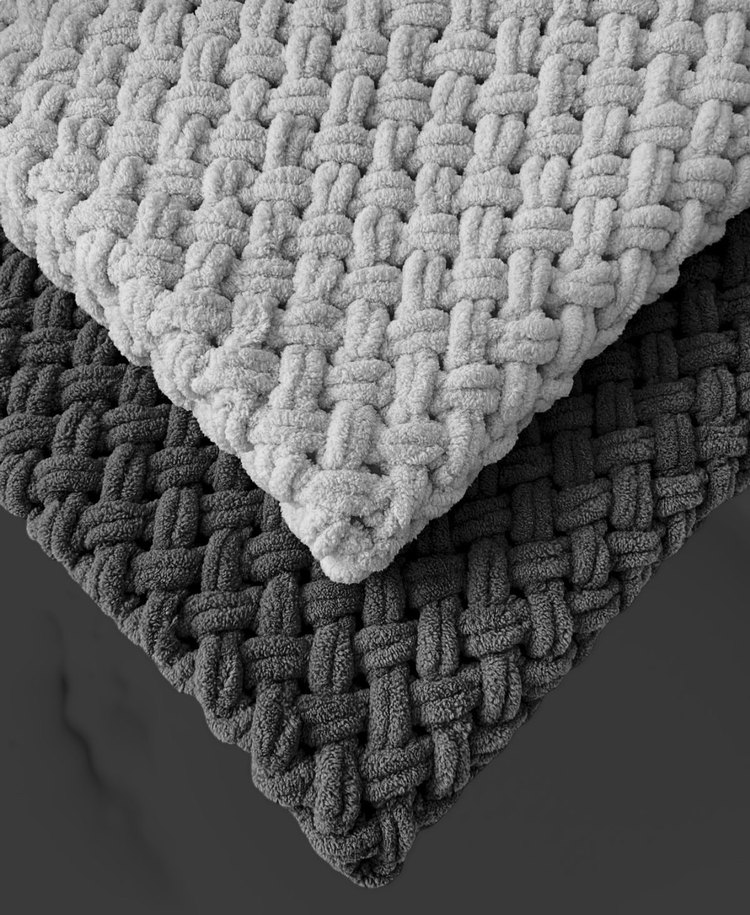 Pastel Mavi Örgü Çocuk Battaniyesi - Görsel 5