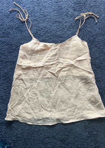 İpekyol Sarı Keten Volanlı Mini Atlet - Görsel 2