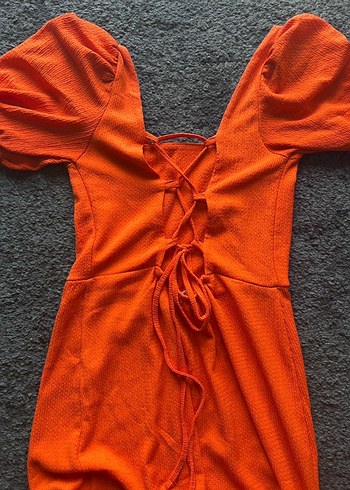 Turuncu Bohem Uzun Elbise - Görsel 4