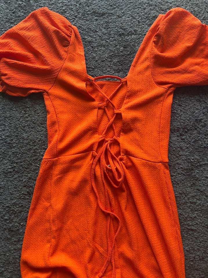 Turuncu Bohem Uzun Elbise - Görsel 4