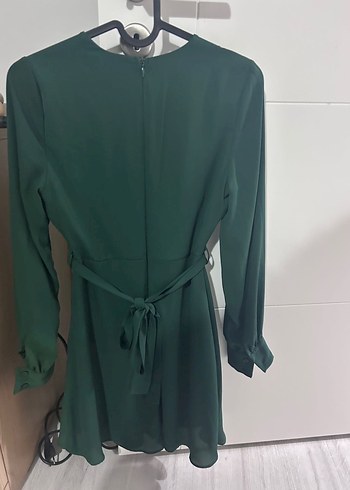 Kemerli Yeşil Midi Elbise - Görsel 6