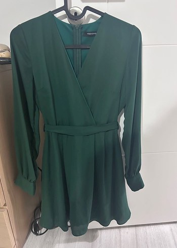 Kemerli Yeşil Midi Elbise - Görsel 2