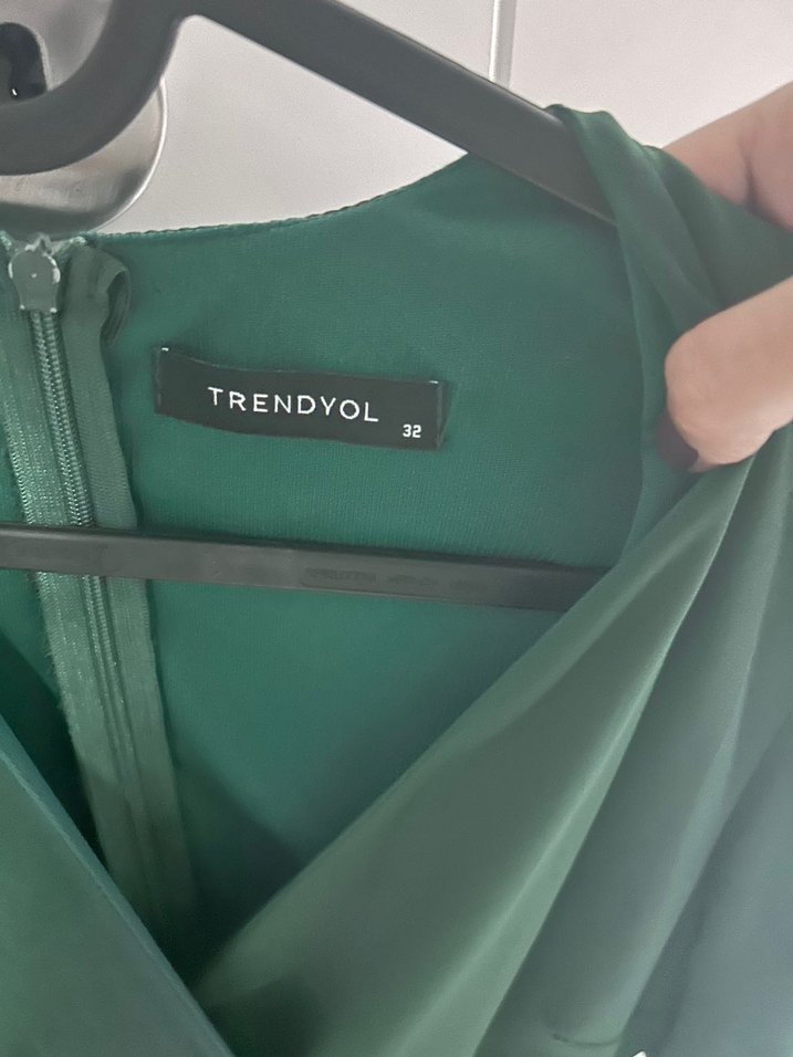 Kemerli Yeşil Midi Elbise - Görsel 5