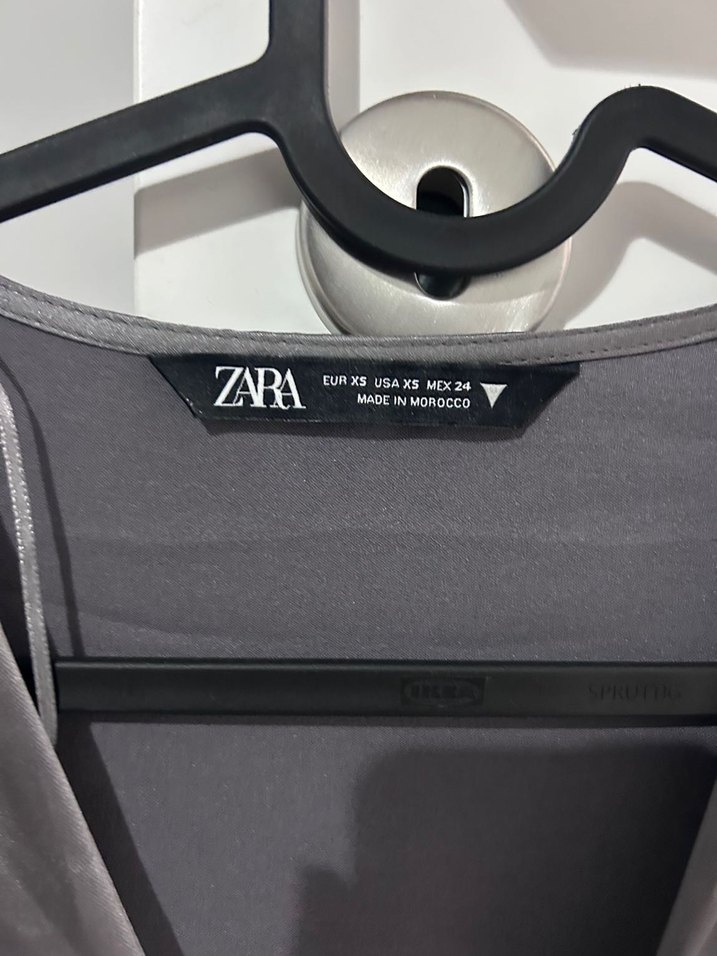 Zara Gri Kadın Midi Saten Elbise - Görsel 4