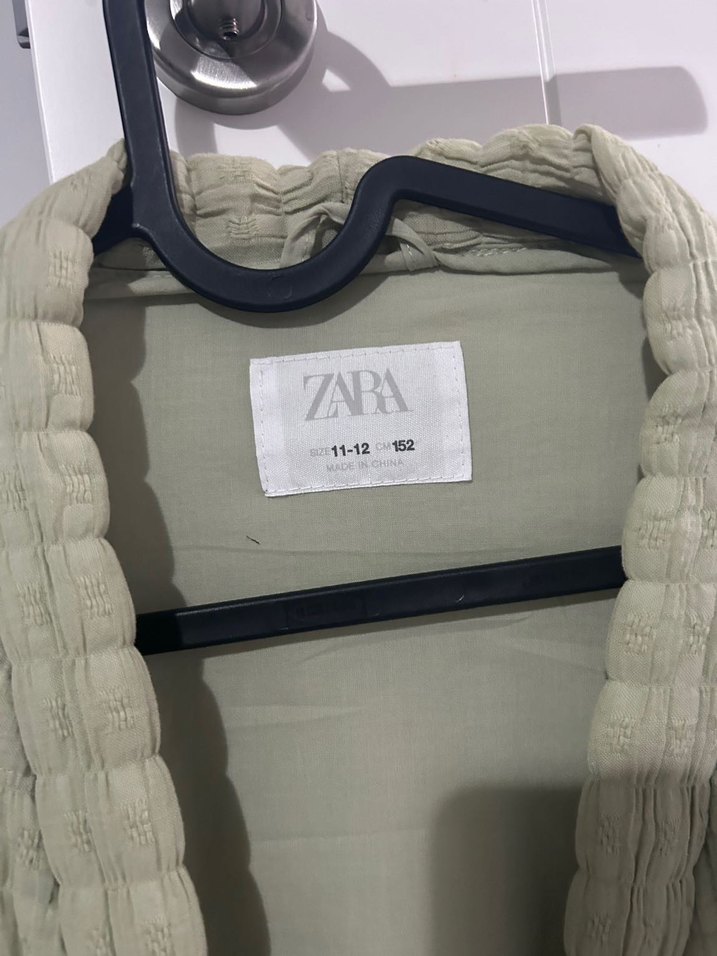 Zara yeşil Pliseli Kadın Keten Ceket - Görsel 5