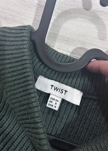 Twist Uzun Kol Drapeli Yeşil Elbise - Görsel 3