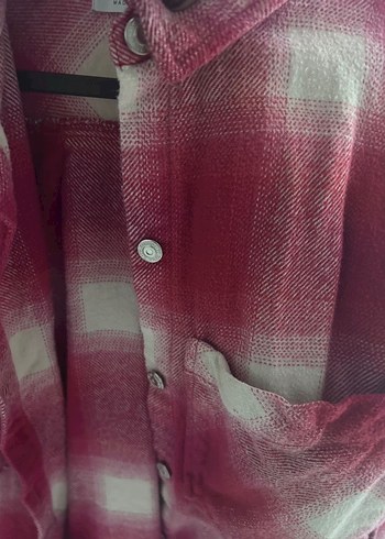 Pembe Bağlama Desenli Salaş Kadın Gömlek - Görsel 2