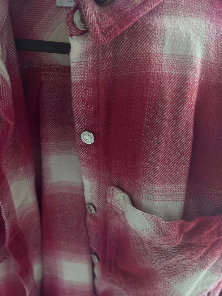 Pembe Bağlama Desenli Salaş Kadın Gömlek - Görsel 2