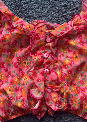 Pembe Baskılı Bohem Mini Bralet - Görsel 3