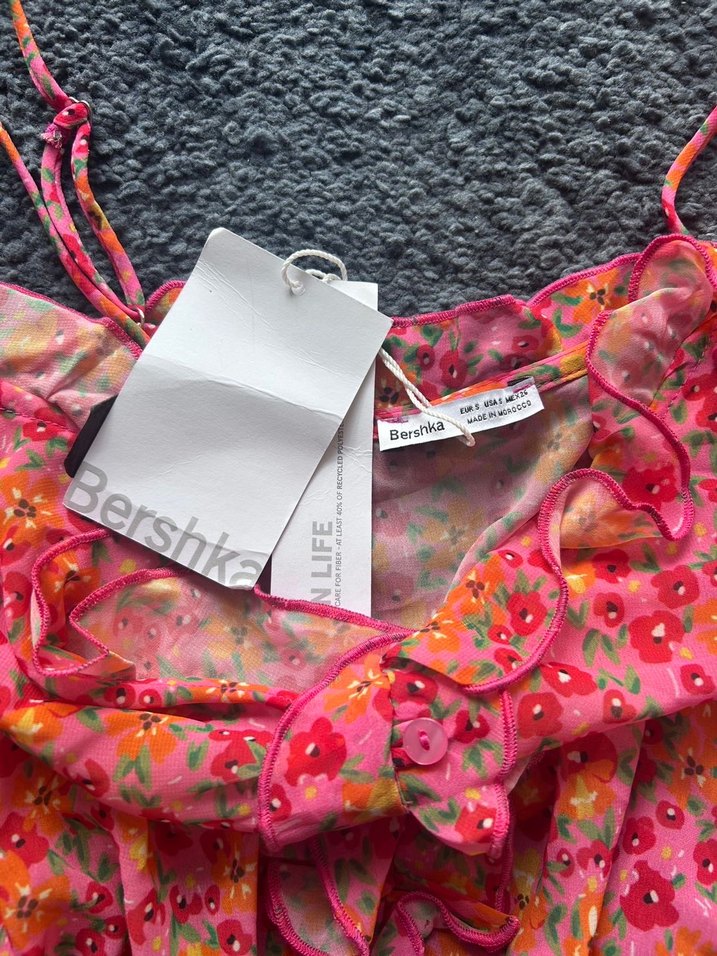 Pembe Baskılı Bohem Mini Bralet - Görsel 4