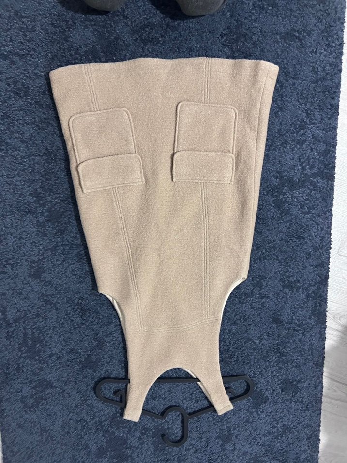 Zara Bej Cep Detaylı elbise - Görsel 3