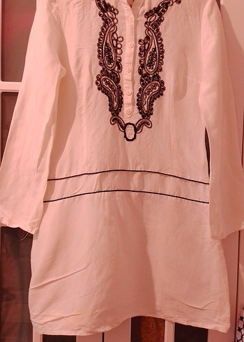 Bohem Nakışlı Uzun Kollu  Tuniği - Görsel 2