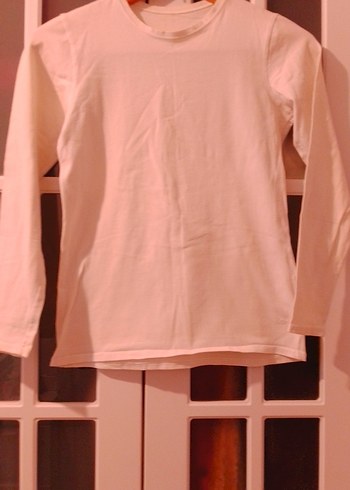 Kadın Beyaz Uzun Kollu Pamuklu Bluz - Görsel 2